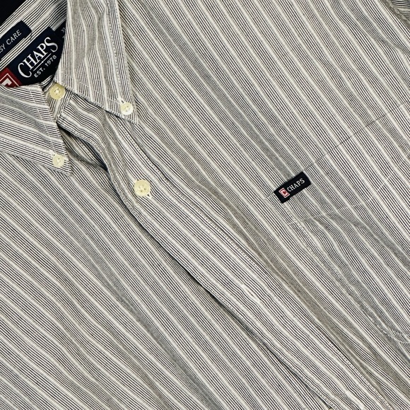 CHAPS Ralph Lauren Easy Care Long Sleeve Button Down Shirt Men's Large - Picture 6 of 7